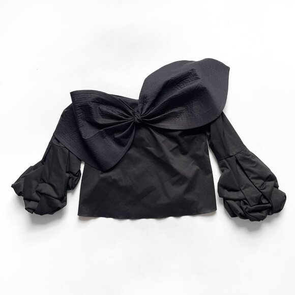 Johanna Ortiz Lutari Top Fall 2017 One Shoulder Black Size 2 NEW NWT - Picture 4 of 16